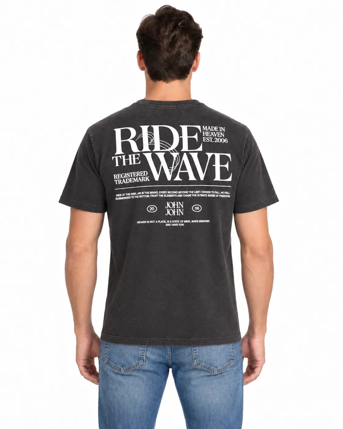 Camiseta John John Ride The Waves Stone Black